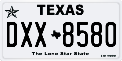 TX license plate DXX8580