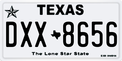 TX license plate DXX8656