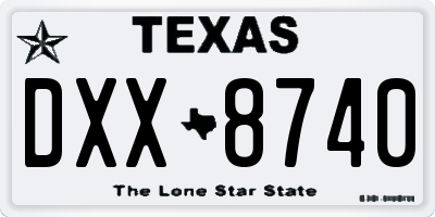 TX license plate DXX8740