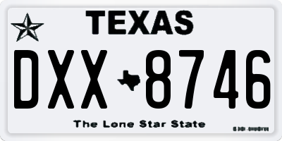 TX license plate DXX8746