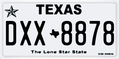 TX license plate DXX8878