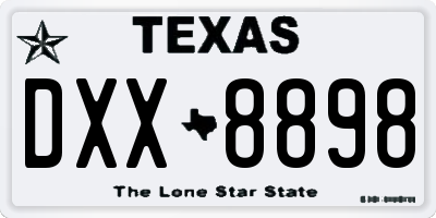 TX license plate DXX8898