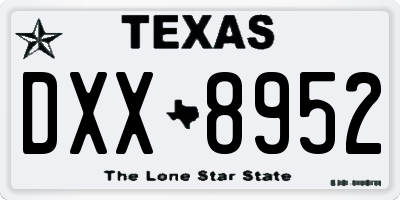 TX license plate DXX8952