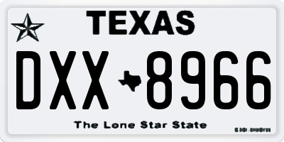 TX license plate DXX8966