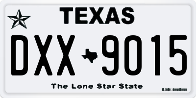 TX license plate DXX9015