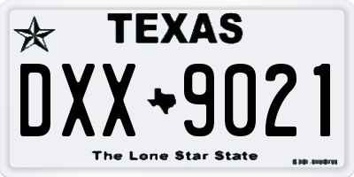 TX license plate DXX9021