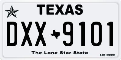 TX license plate DXX9101