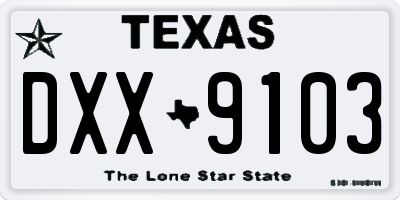 TX license plate DXX9103