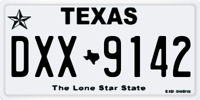 TX license plate DXX9142