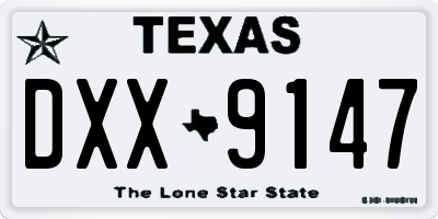 TX license plate DXX9147