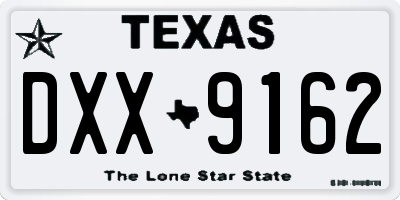 TX license plate DXX9162