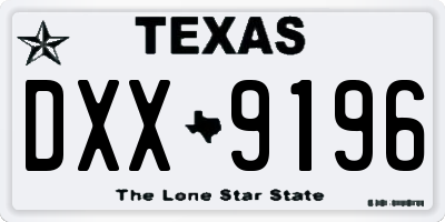 TX license plate DXX9196