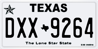 TX license plate DXX9264