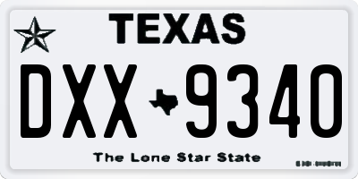 TX license plate DXX9340