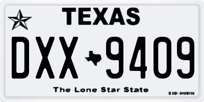 TX license plate DXX9409