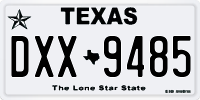 TX license plate DXX9485