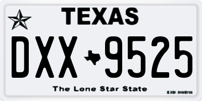 TX license plate DXX9525