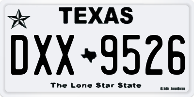 TX license plate DXX9526
