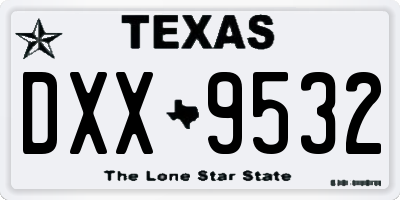 TX license plate DXX9532