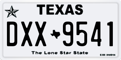 TX license plate DXX9541