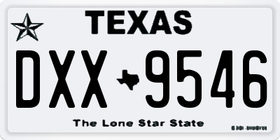 TX license plate DXX9546