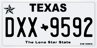 TX license plate DXX9592
