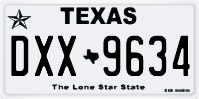 TX license plate DXX9634