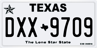 TX license plate DXX9709