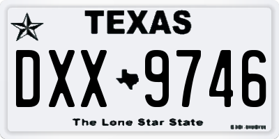 TX license plate DXX9746