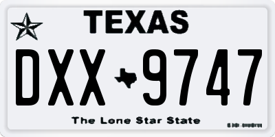 TX license plate DXX9747