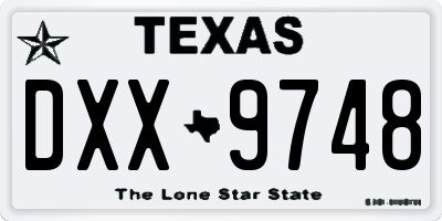 TX license plate DXX9748