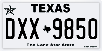 TX license plate DXX9850