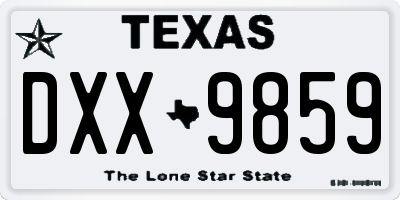 TX license plate DXX9859