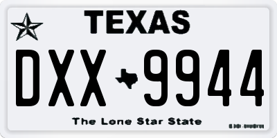TX license plate DXX9944