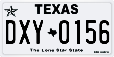 TX license plate DXY0156