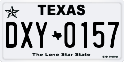 TX license plate DXY0157