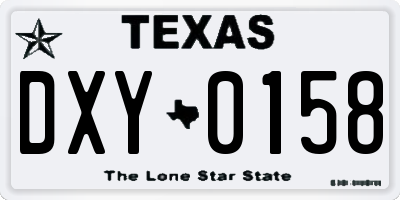 TX license plate DXY0158