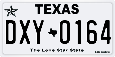 TX license plate DXY0164