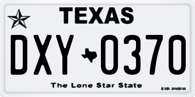 TX license plate DXY0370