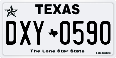 TX license plate DXY0590