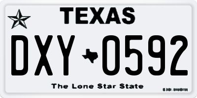 TX license plate DXY0592