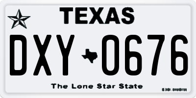 TX license plate DXY0676