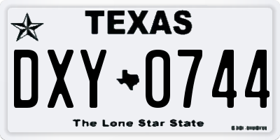 TX license plate DXY0744