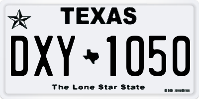 TX license plate DXY1050