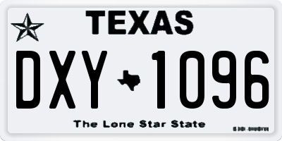 TX license plate DXY1096