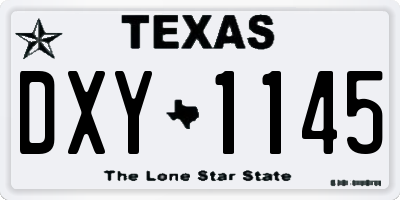 TX license plate DXY1145