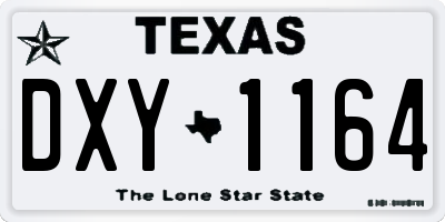 TX license plate DXY1164
