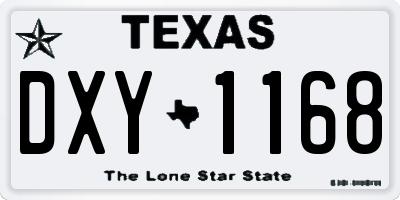 TX license plate DXY1168