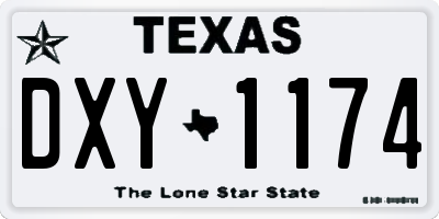 TX license plate DXY1174