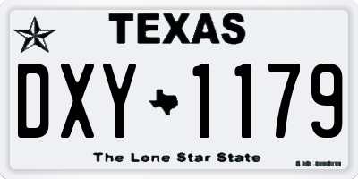 TX license plate DXY1179